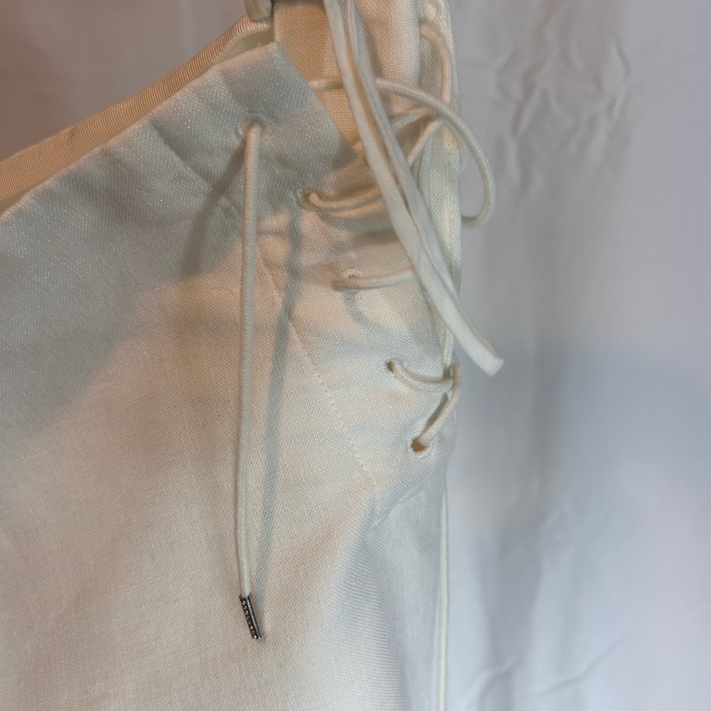 Ralph Lauren Black Label white Linen Ankle Wide Leg Pants - Picture 4 of 8